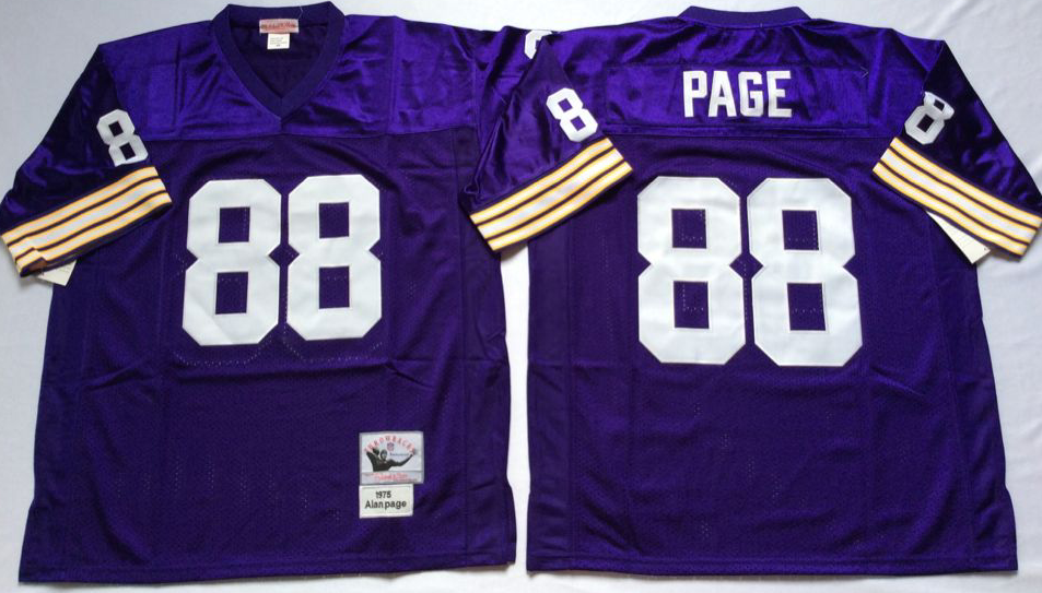 Men NFL Minnesota Vikings 88 Page purple Mitchell Ness jerseys